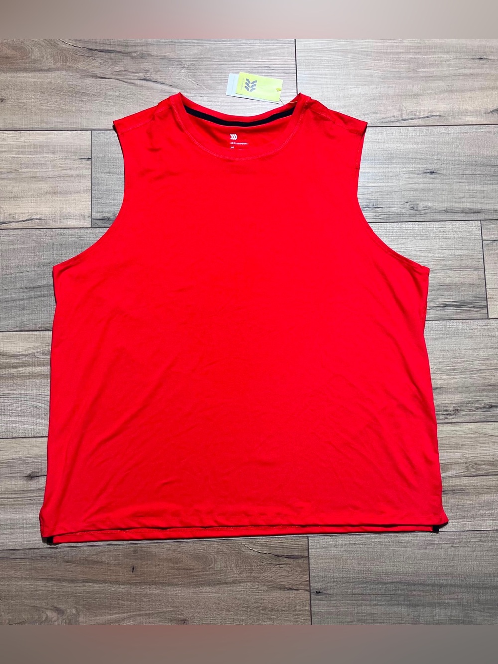 All in Motion Mens Sleeveless Crew Neck Tank Top Size XXL Red Orange